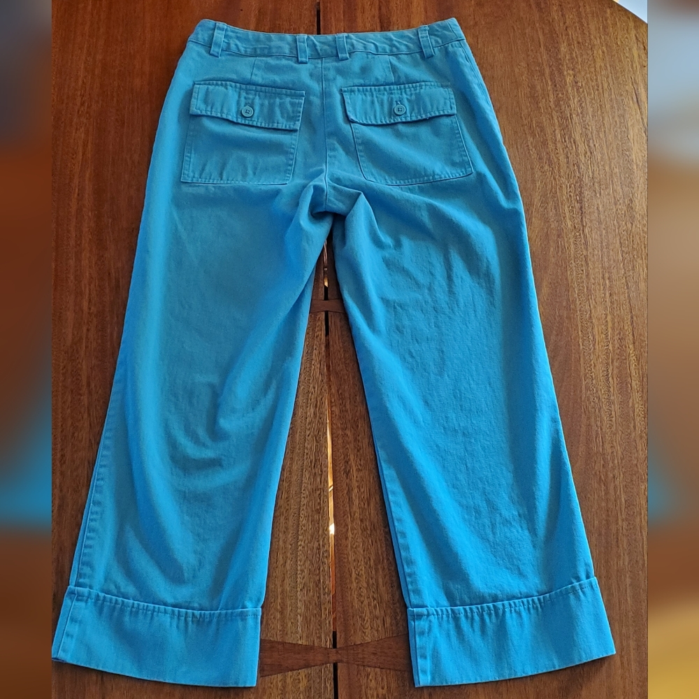 Turquoise Wide Leg Crop Ankle Chino size 4